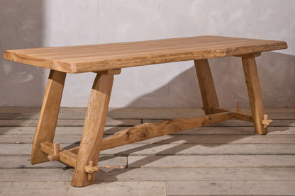 Mid 20th century Elm waney edge dining table