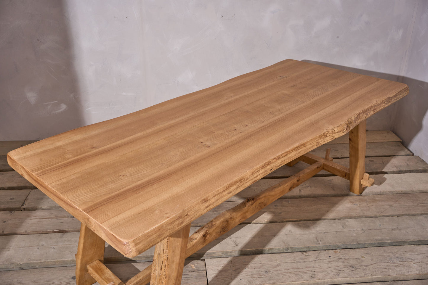 Mid 20th century Elm waney edge dining table