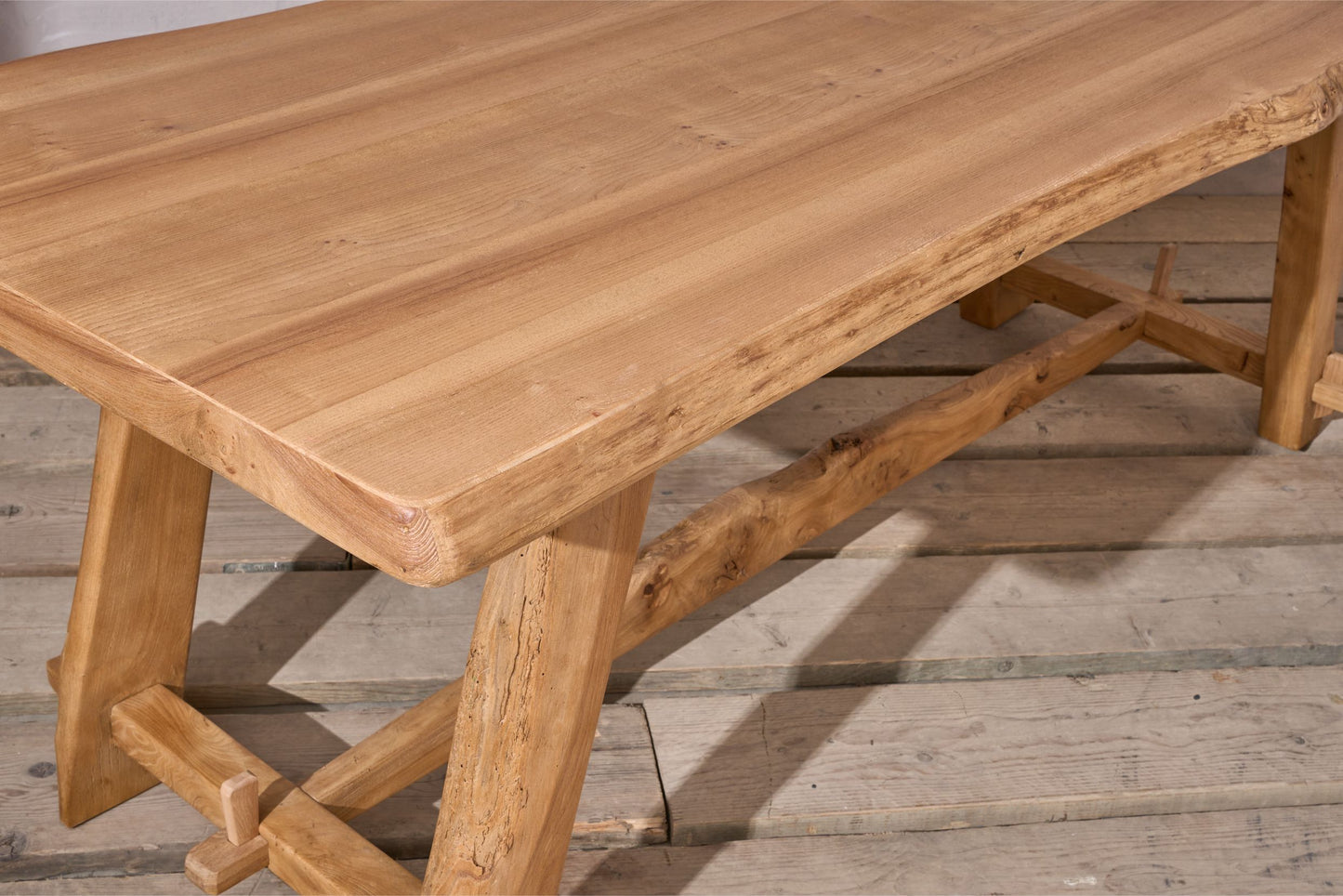 Mid 20th century Elm waney edge dining table