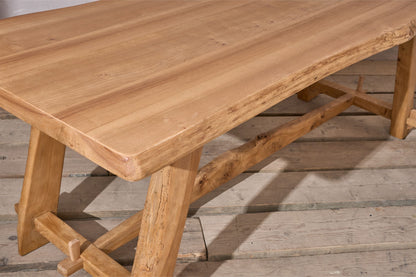 Mid 20th century Elm waney edge dining table