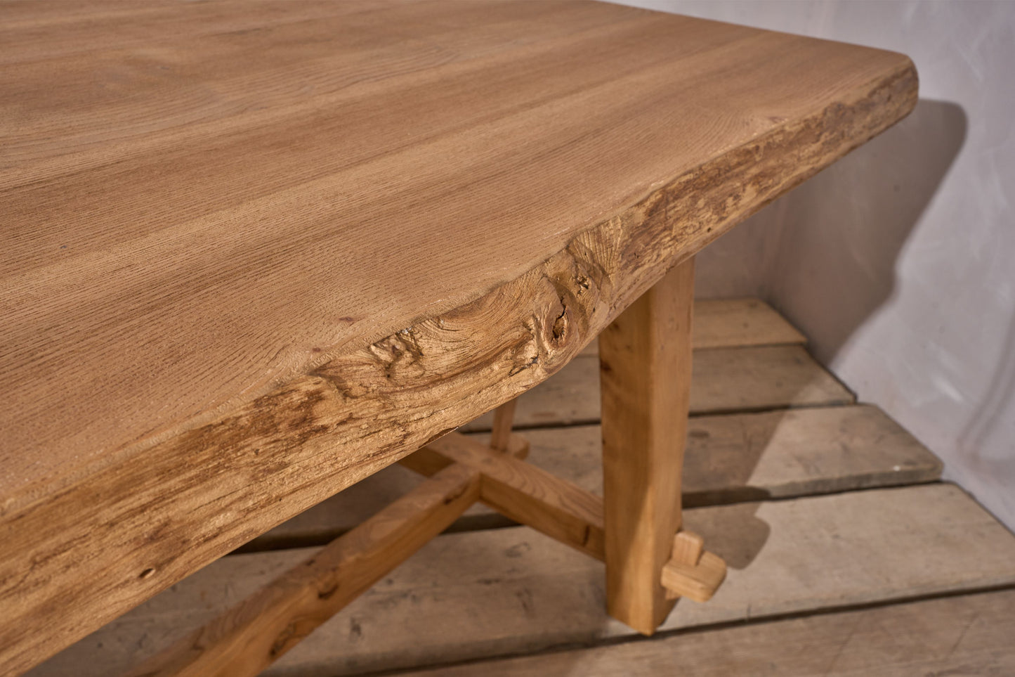 Mid 20th century Elm waney edge dining table