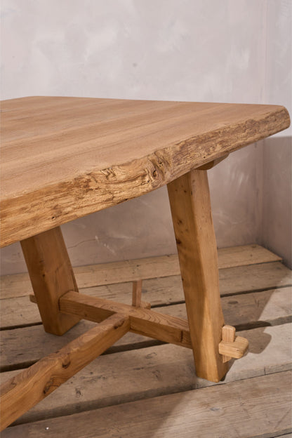 Mid 20th century Elm waney edge dining table