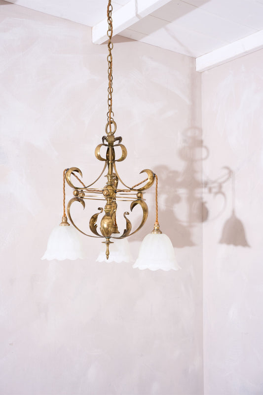Arts and crafts brass ceiling light After WAS Benson