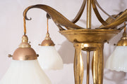 Arts and Crafts 4 arm ceiling light in the manner of WAS Benson