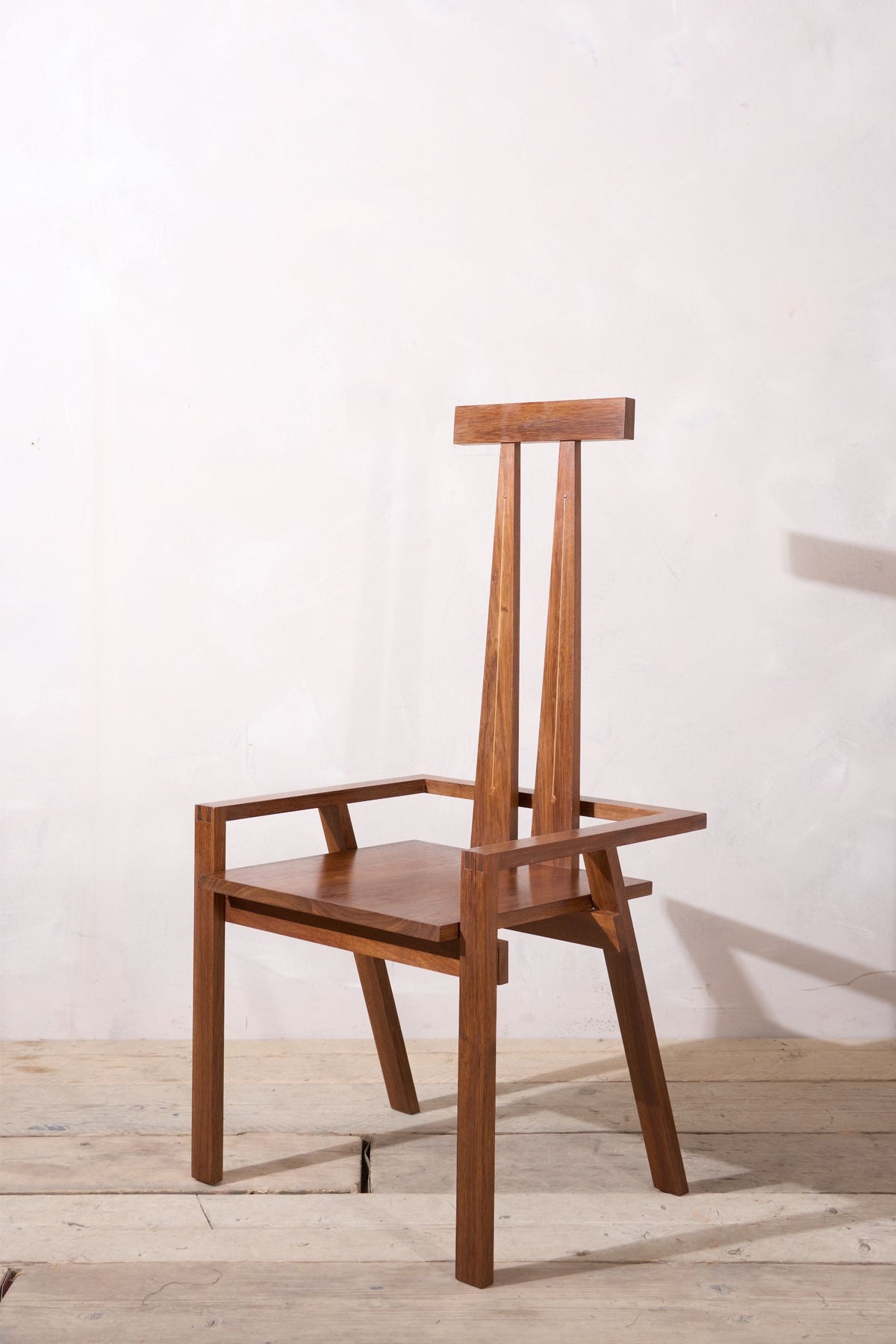 20th century solid walnut Constructivist chair - TallBoy Interiors