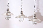 Trio of 20th Century Chrome pendant lights