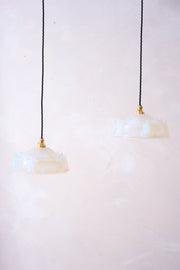 1930's Vaseline glass pendant lights - 1 available - TallBoy Interiors