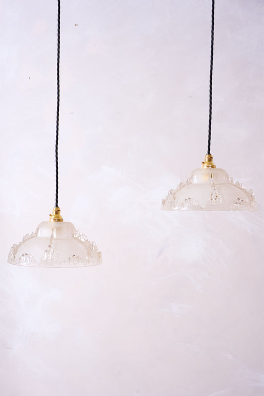 1930's Matte icicle pendant lights - 1 available
