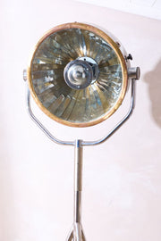 20th century Chrome and brass medical floor lamp - TallBoy Interiors