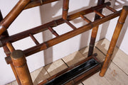 c.1900 Bamboo chinoiserie hall stand with mirror - TallBoy Interiors