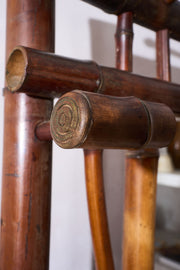 c.1900 Bamboo chinoiserie hall stand with mirror - TallBoy Interiors