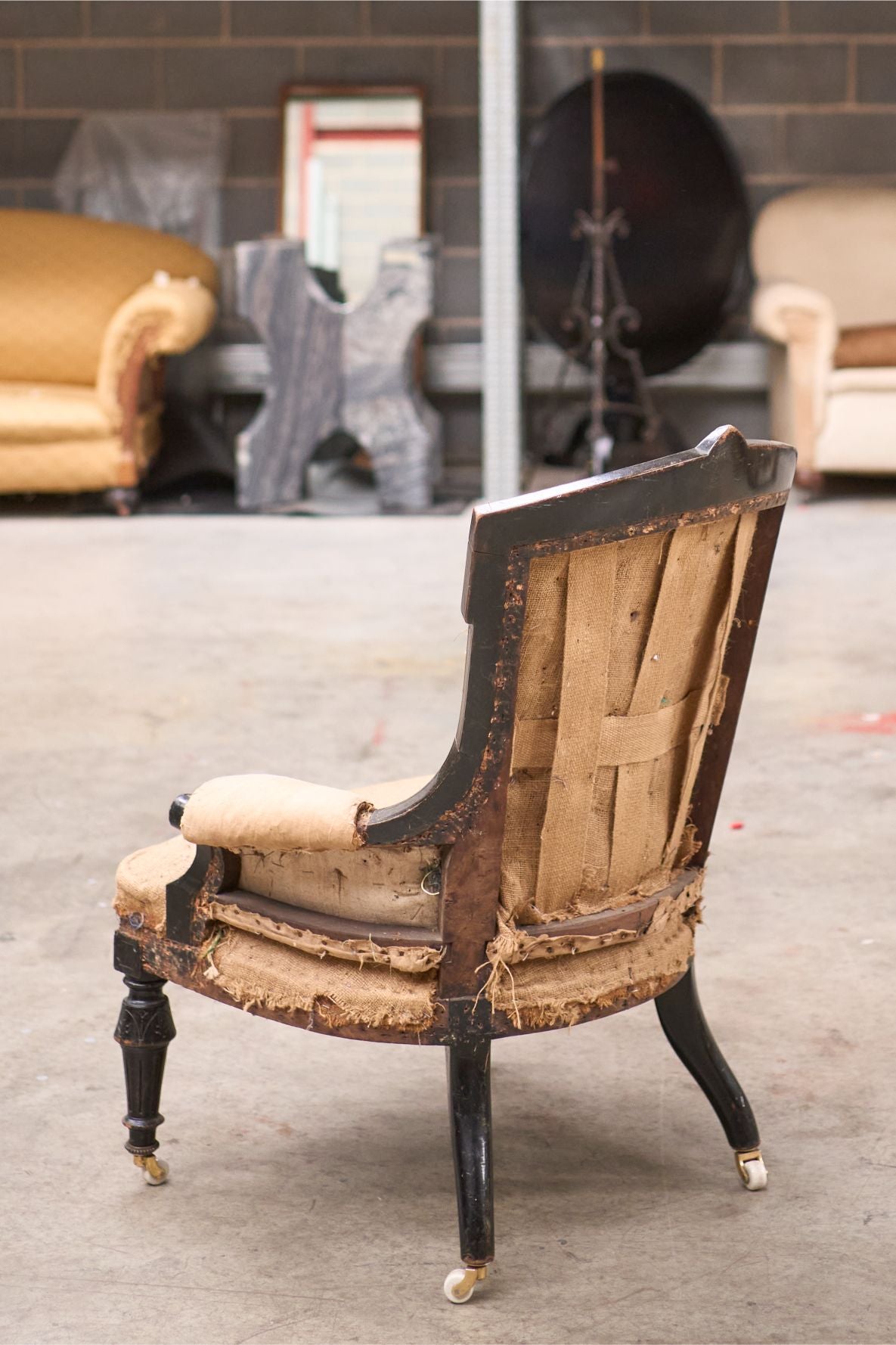 English Aesthetic movement nursing chair, possibly by Maple & Co - TallBoy Interiors