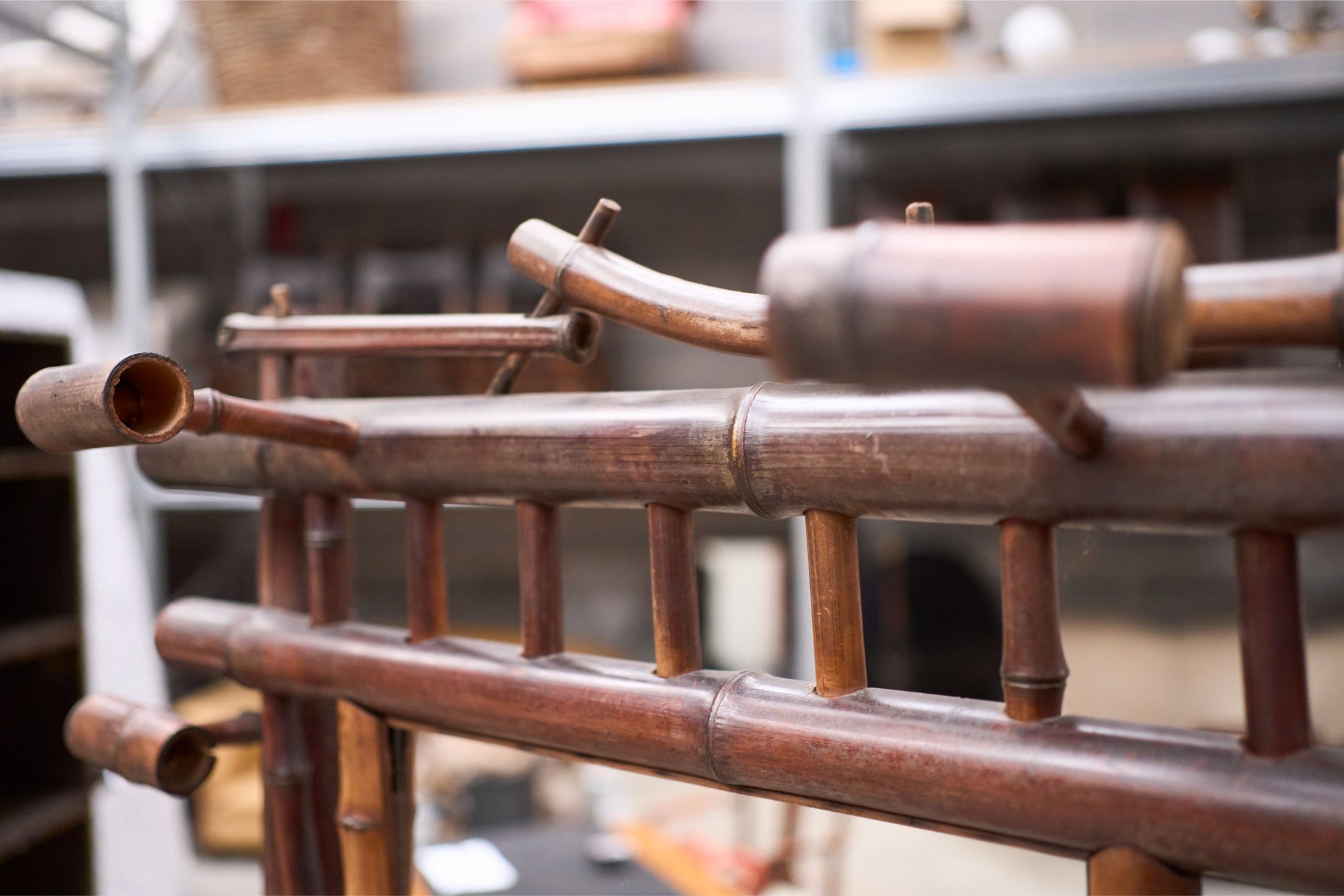 c.1900 Bamboo chinoiserie hall stand with mirror - TallBoy Interiors