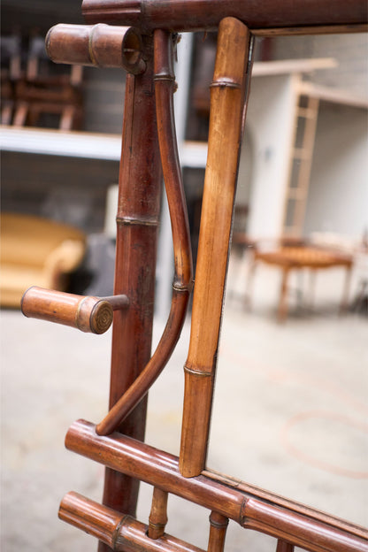 c.1900 Bamboo chinoiserie hall stand with mirror - TallBoy Interiors