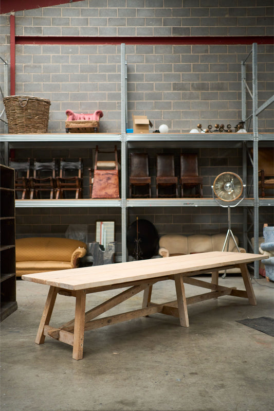 Rustic 'Farmhouse' pine dining table - 6 legged - TallBoy Interiors