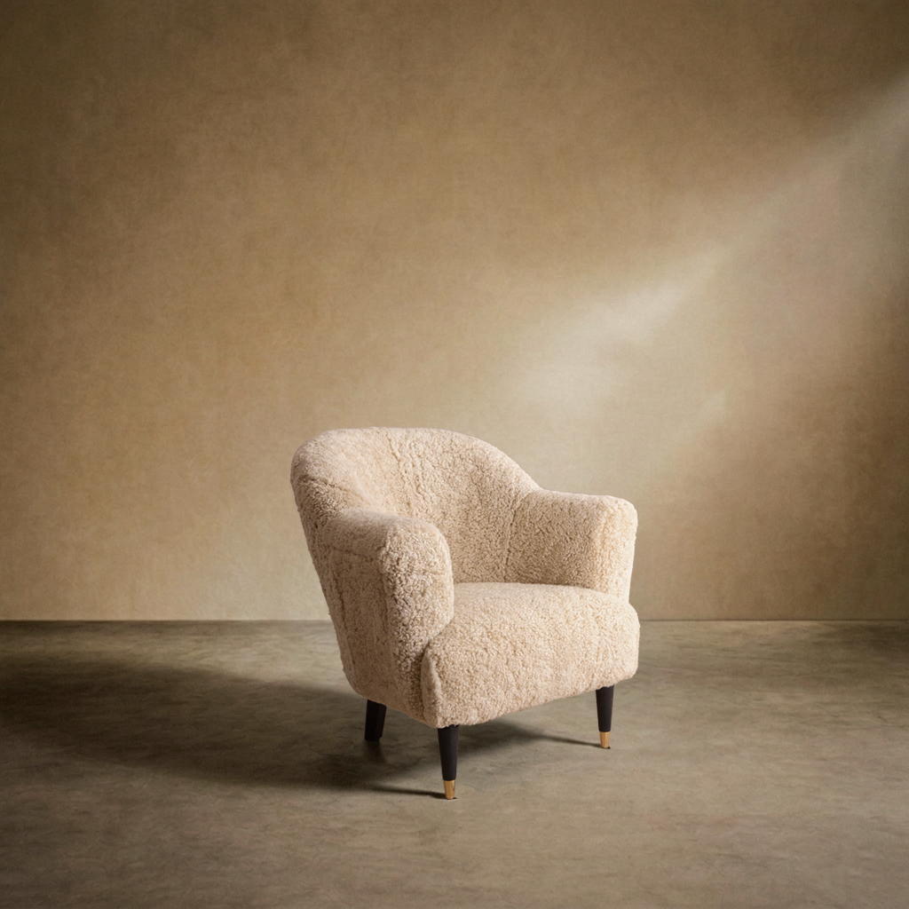 The 'Milo' Sheep wool armchair - TallBoy Interiors