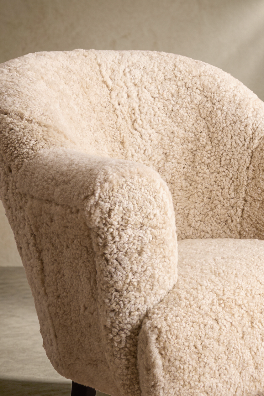 The 'Milo' Sheep wool armchair - TallBoy Interiors