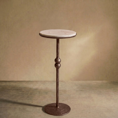 The 'Brokkr' forged Bronze martini table with quartzite top - TallBoy Interiors