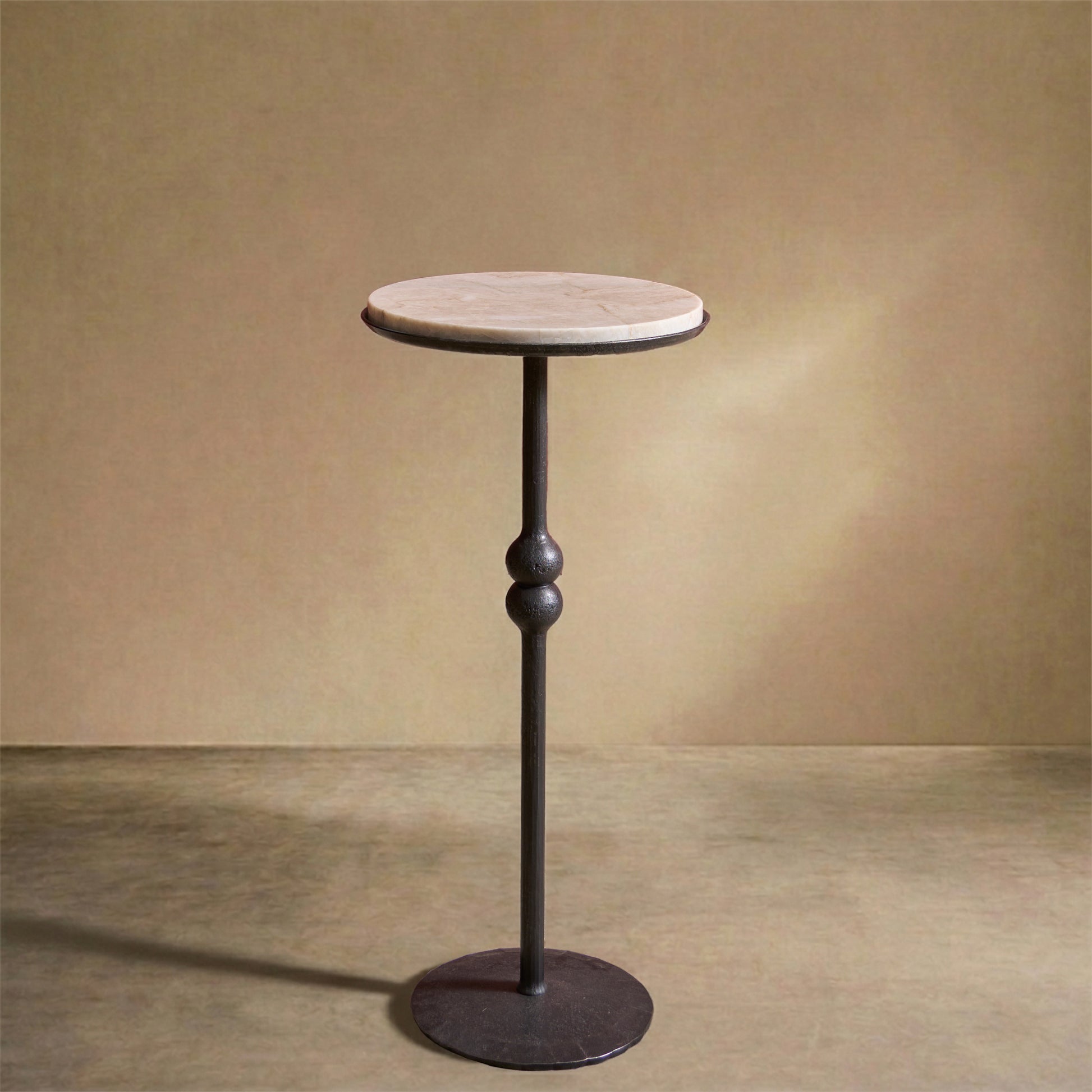 The 'Brokkr' forged steel martini table with quartzite top - TallBoy Interiors