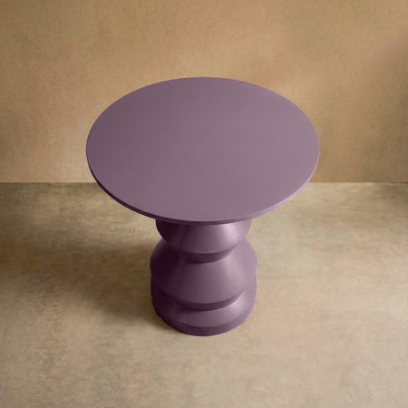 'Glen' turned wood lacquered side table - Heather - TallBoy Interiors