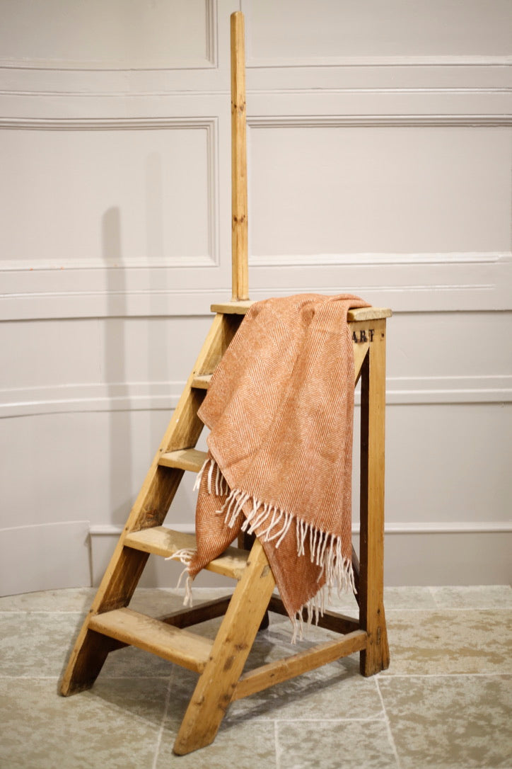 Recycled Wool Knee Blanket in Rust Herringbone - TallBoy Interiors