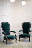Pair of Napoleon III Balloon backed armchairs - TallBoy Interiors