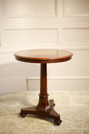 Early Victorian Mahogany marquetry star side table - TallBoy Interiors