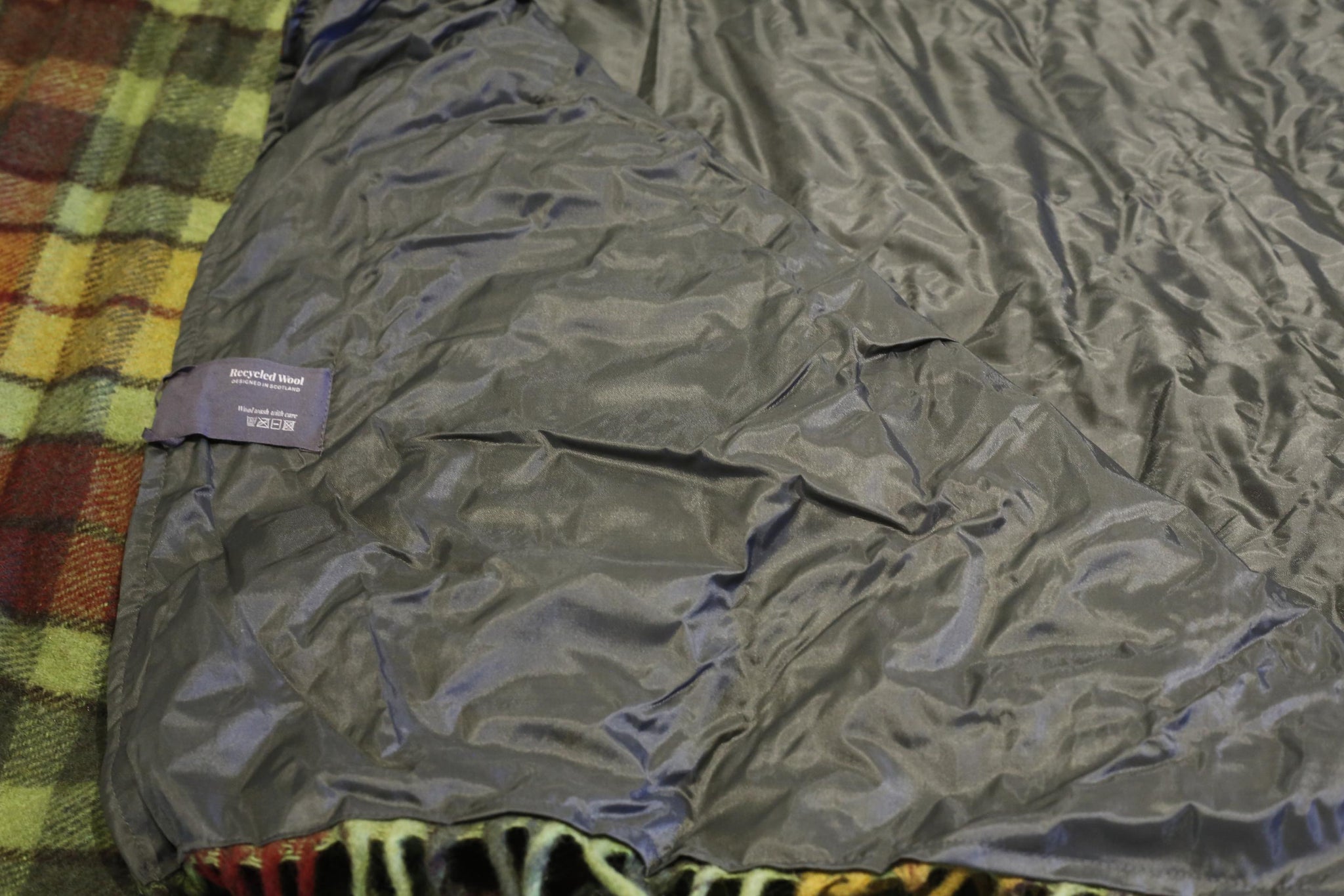 Recycled Wool Waterproof Picnic Blanket in Buchanan Autumn Tartan