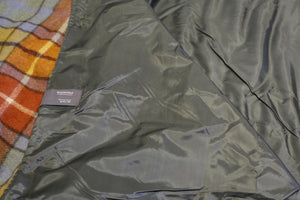 Recycled Wool Waterproof Picnic Blanket in orange tartan