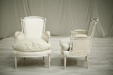 Antique pair of 1920's Painted French armchairs with cushions