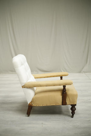 Antique Victorian English open armchair