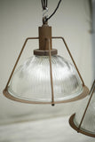 Run of 7 20th century Holophane pendant lights