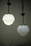 Run of 8 mid 20th century opaline pendant lights