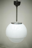 Run of 8 mid 20th century opaline pendant lights