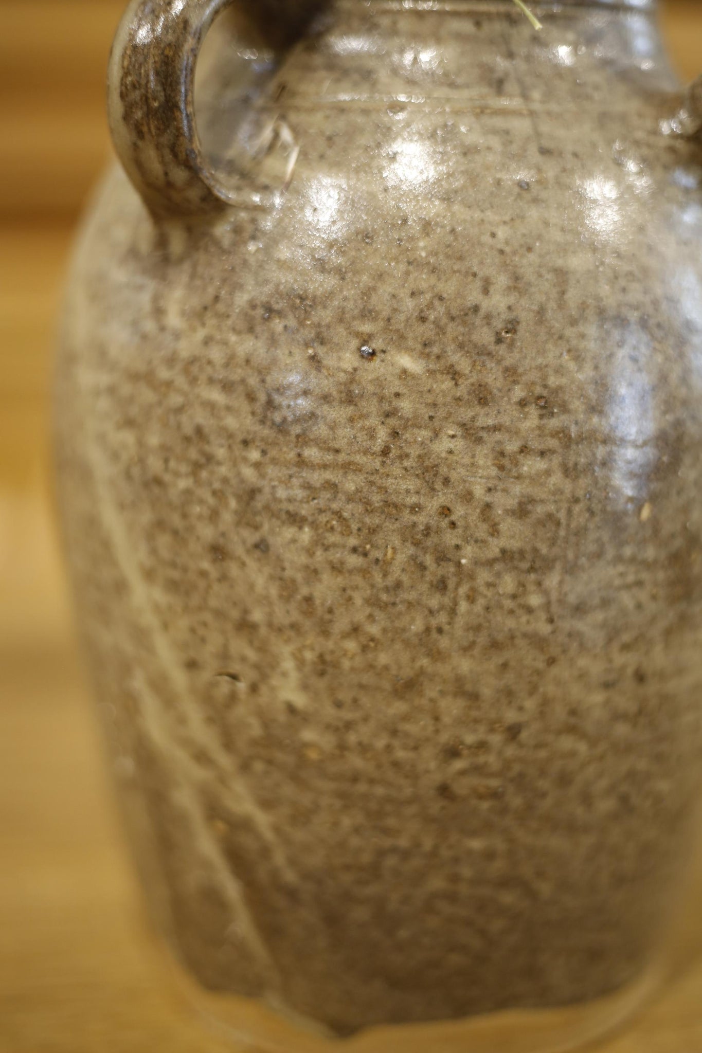 Early 20th century French nut oil jar- Grey glaze