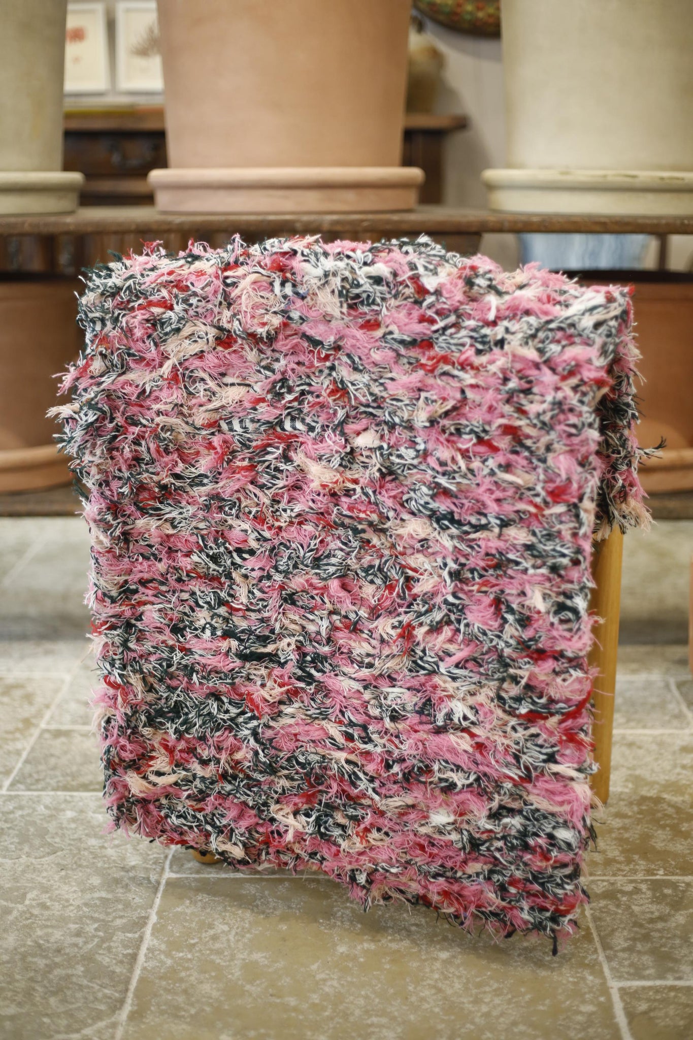 British made Selvedge tufted rug - Pink