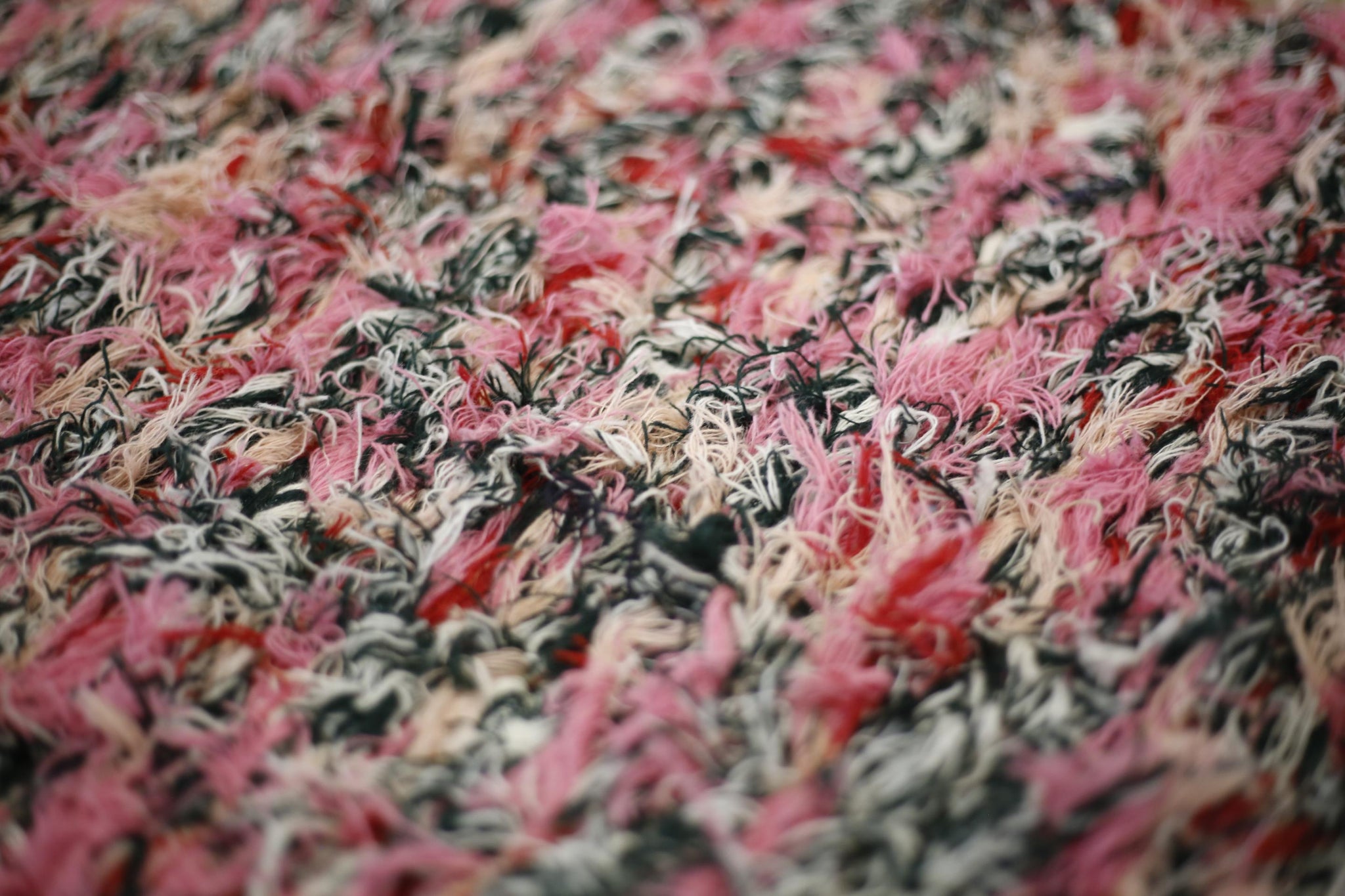British made Selvedge tufted rug - Pink
