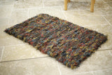 British made Selvedge tufted rug- Black and Coloured