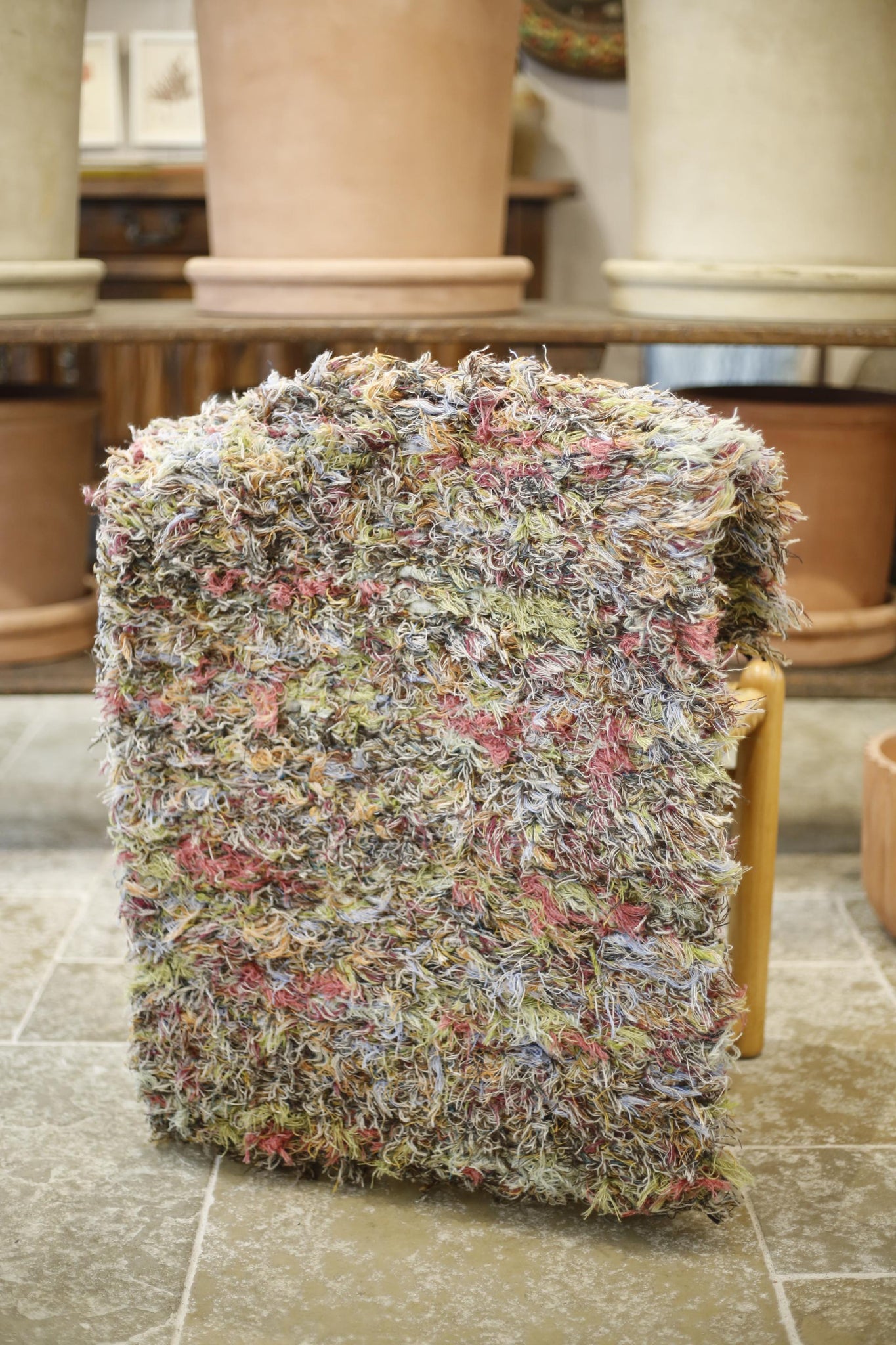 British made Selvedge tufted rug- Pastel