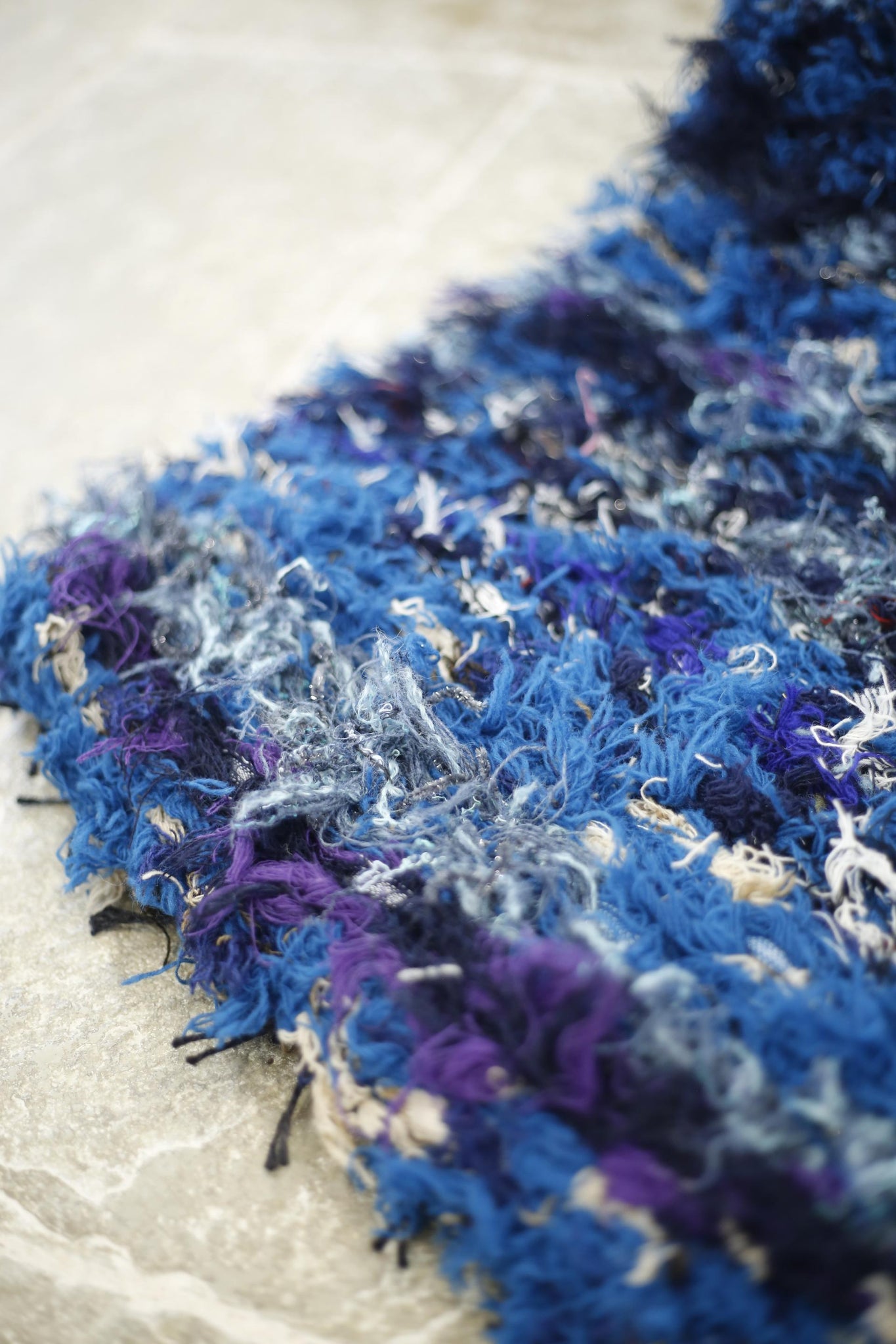 British made Selvedge tufted rug- Large Blue