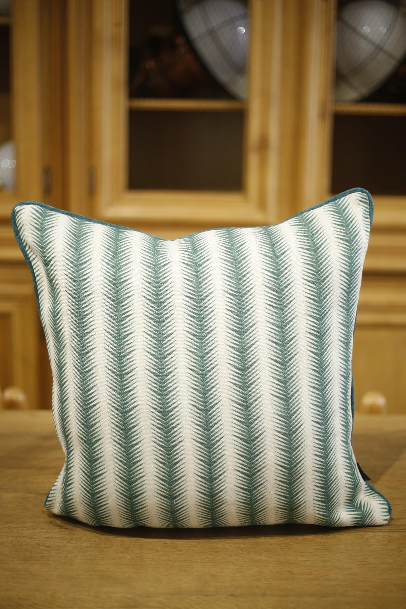 Green palm leaf pattern scatter cushions- 20 inch