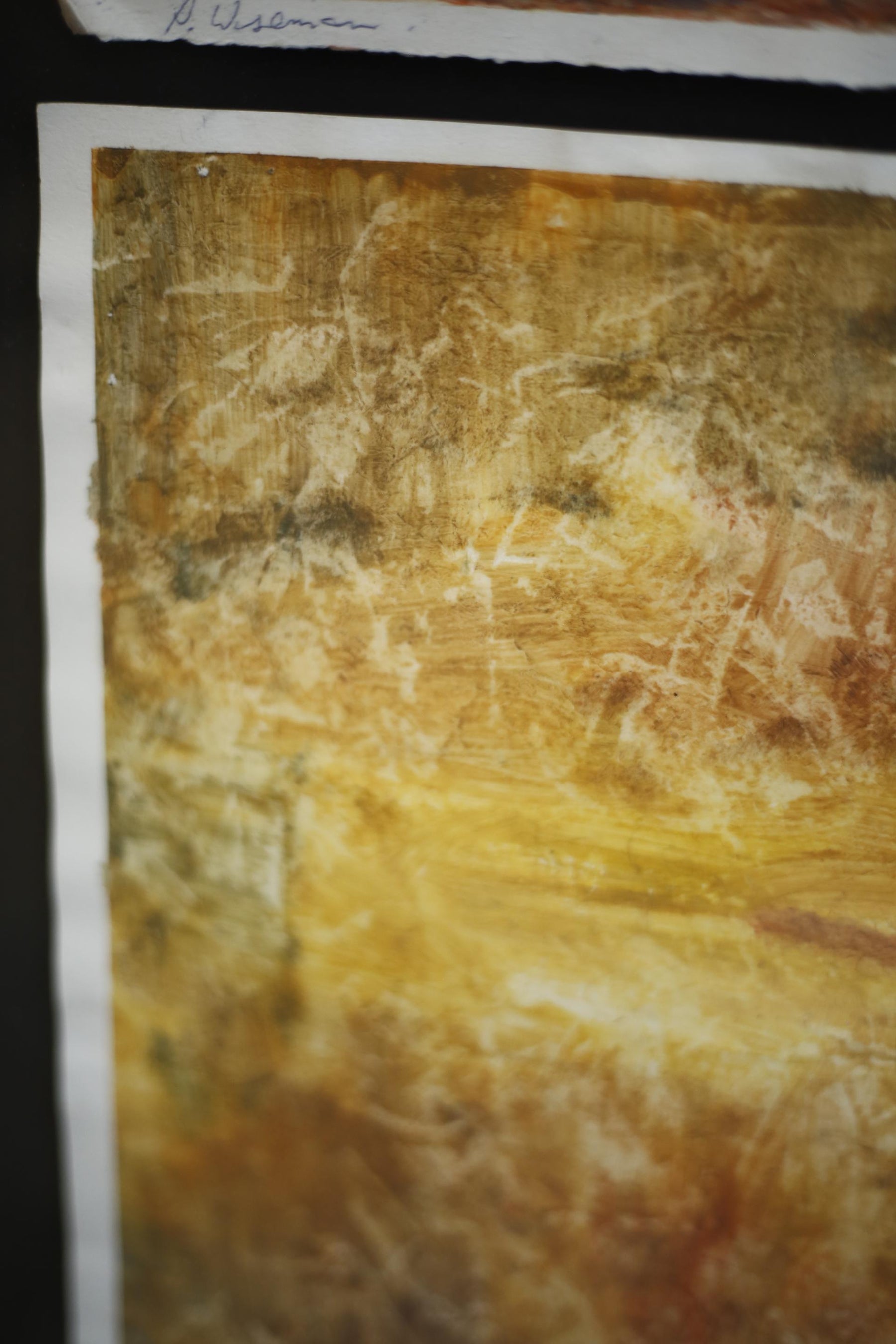 Mixed media abstract paintings by Philip Wiseman- Orange - TallBoy Interiors