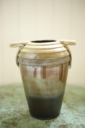 20th century Metallic glazed studio pot