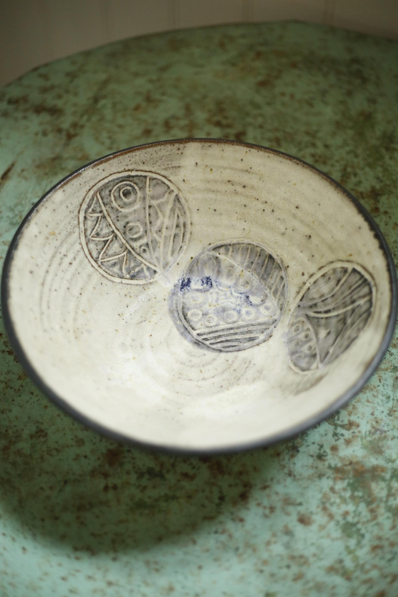 20th century large patterned bowl
