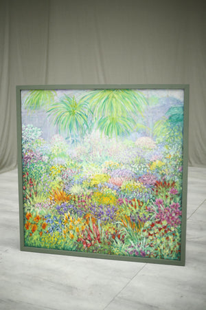 20th century Oil on board Botanical square painting- No103