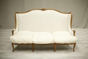 c.1900 Carved frame French Wingback sofa - TallBoy Interiors