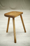 Pair of 20th century French elm country stools No3
