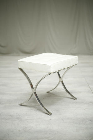 20th century leather and chrome Barcelona stool