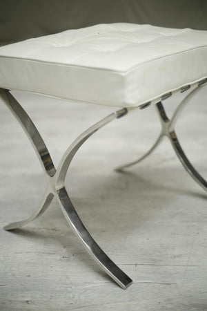 20th century leather and chrome Barcelona stool
