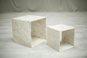 Pair of mid 20th century Stone cube side tables